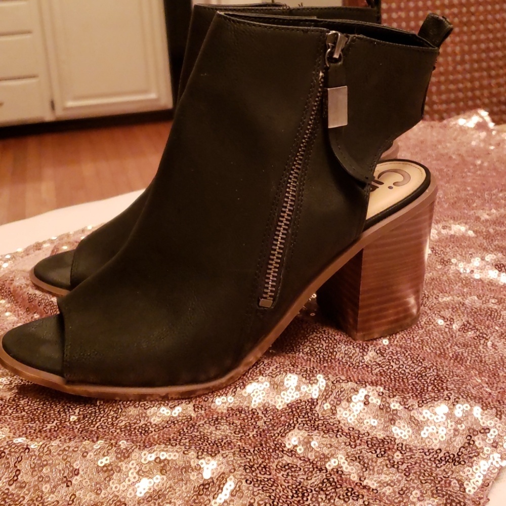 Worn once, open toe boots